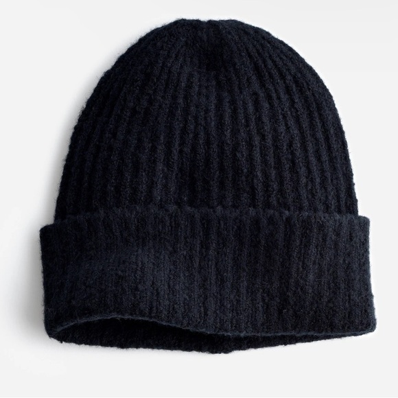 Madewell Women’s Black Cotton Blend Cuffed Beanie - Picture 1 of 2